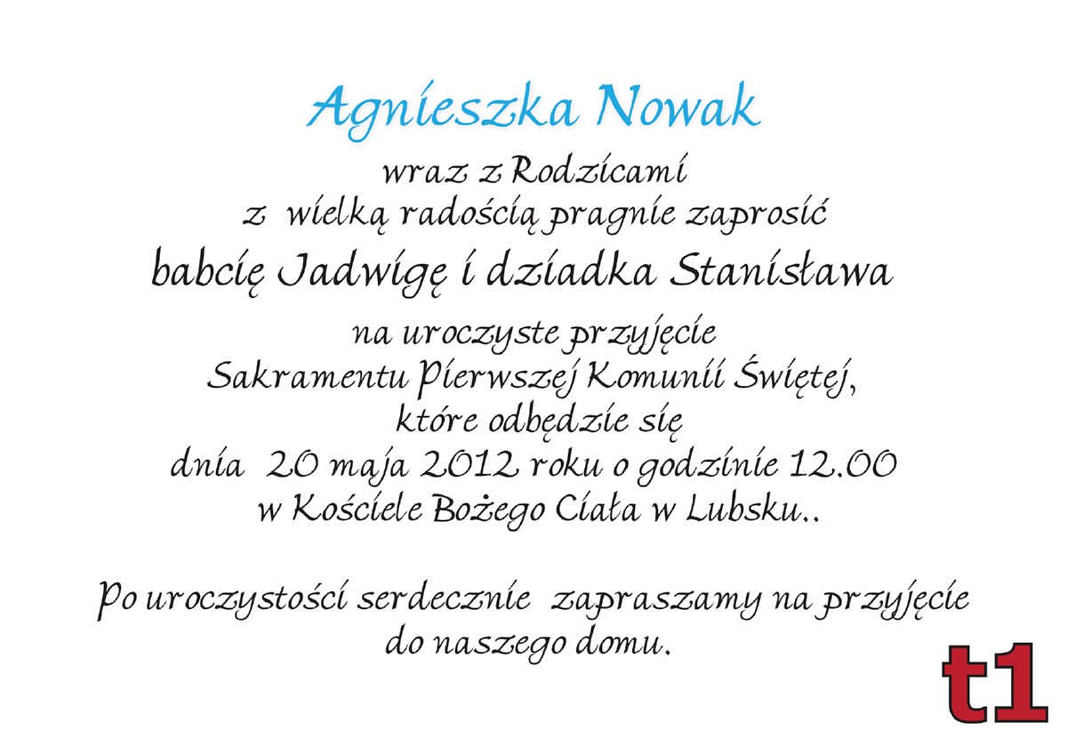 Zaproszenia Komunijne Z Własnym Zdjęciem I Personalizacją