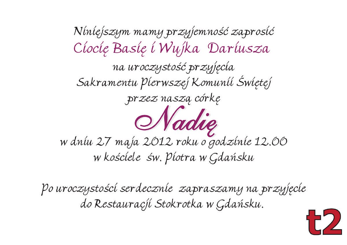 Zaproszenia Komunijne Z Własnym Zdjęciem I Personalizacją