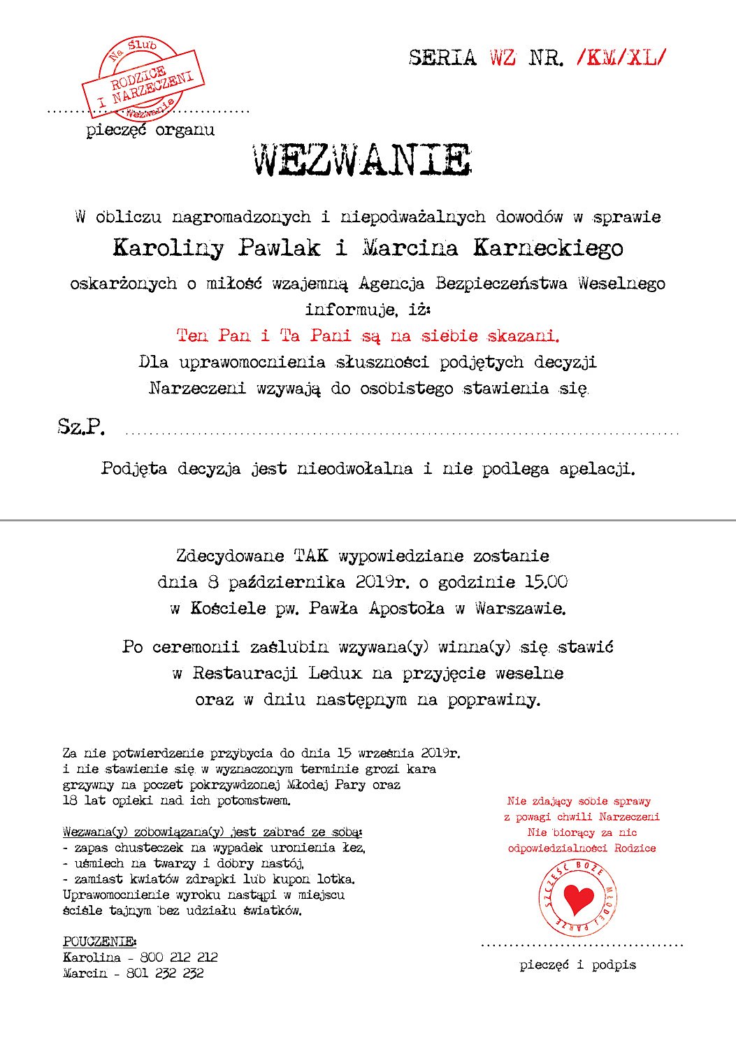 Zaproszenia ślubne Z Twoimi Danymi