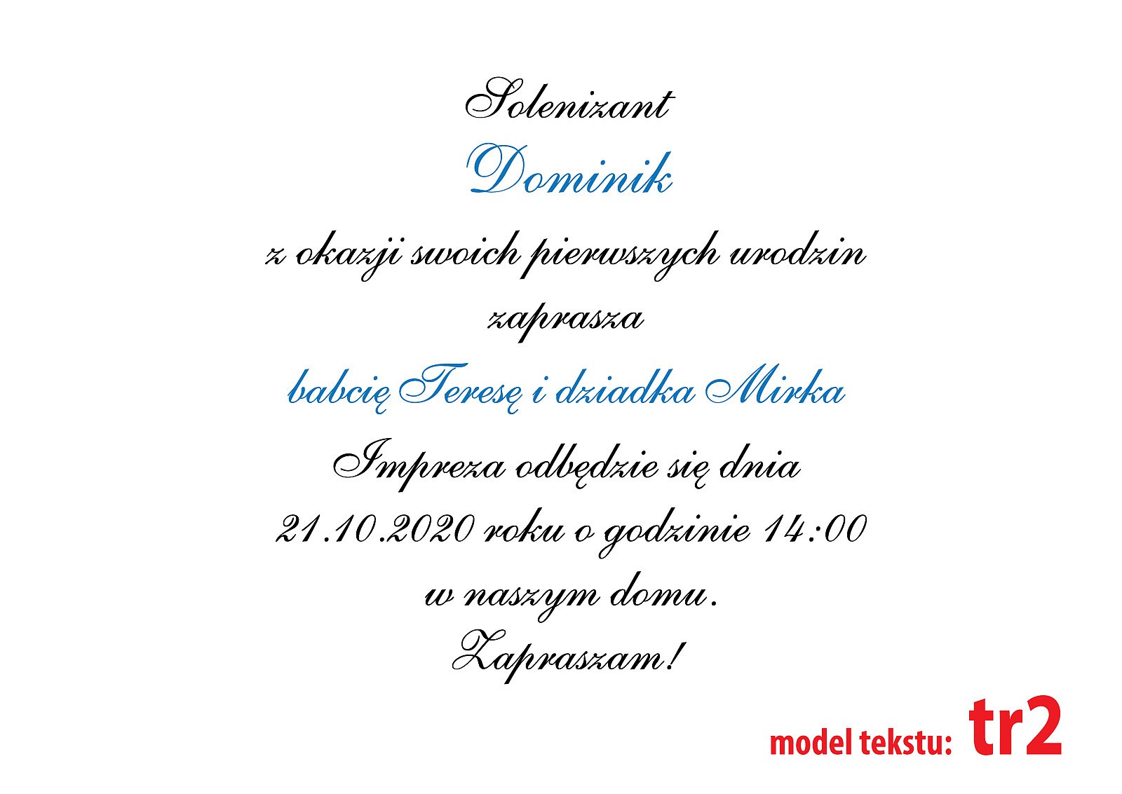 Zaproszenia Urodzinowe Dla Dzieci Model R9