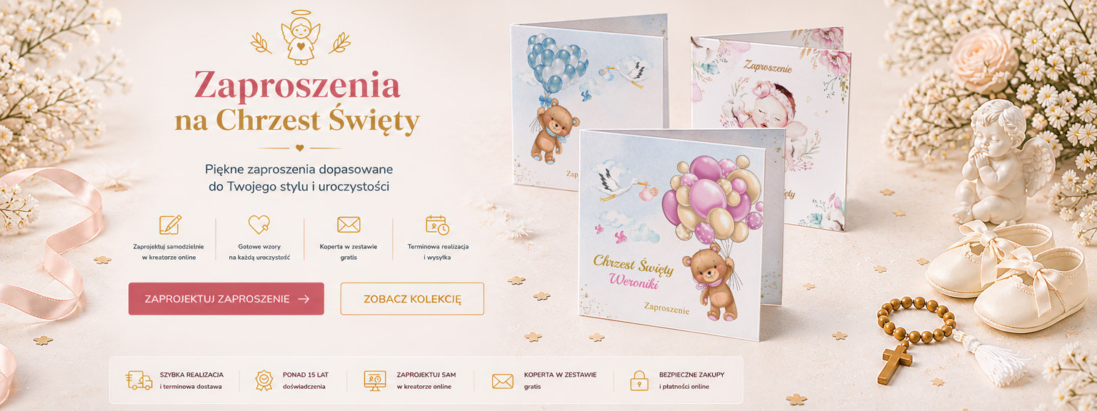 Zaproszenia na Chrzest Święty