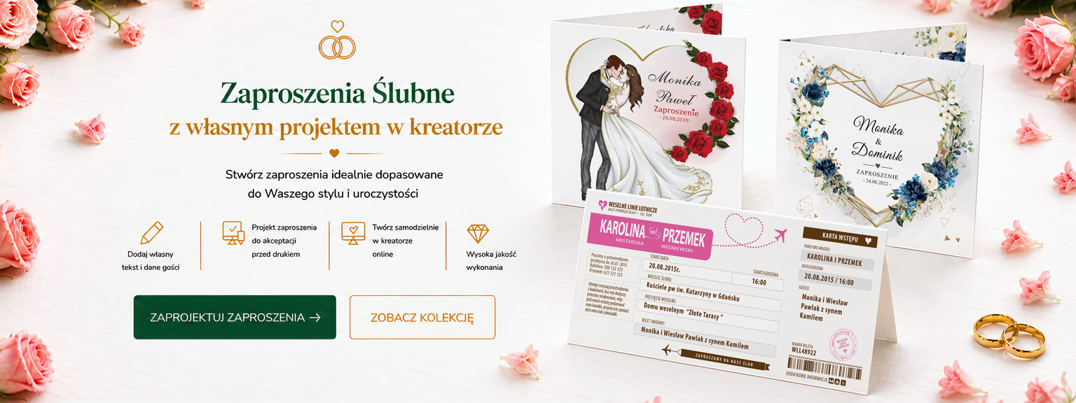 Zaproszenia ślubne personalizowane kreator online
