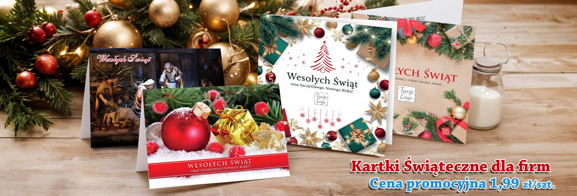 Kartki świąteczne biznesowe  z logo dla firm - promocja