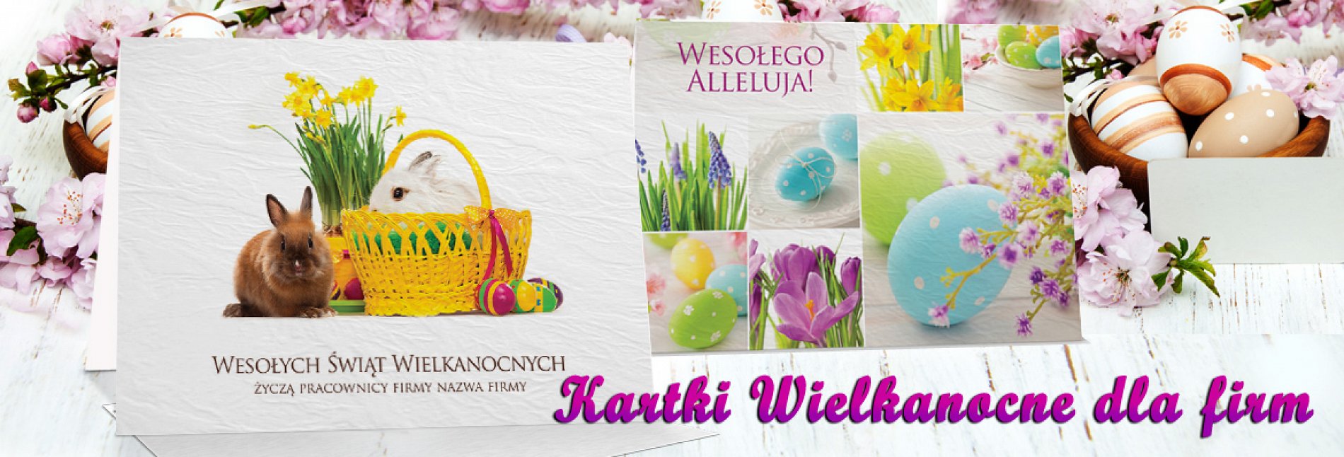 Kartki wielkanocne dla firm z własnym logo i życzeniami 