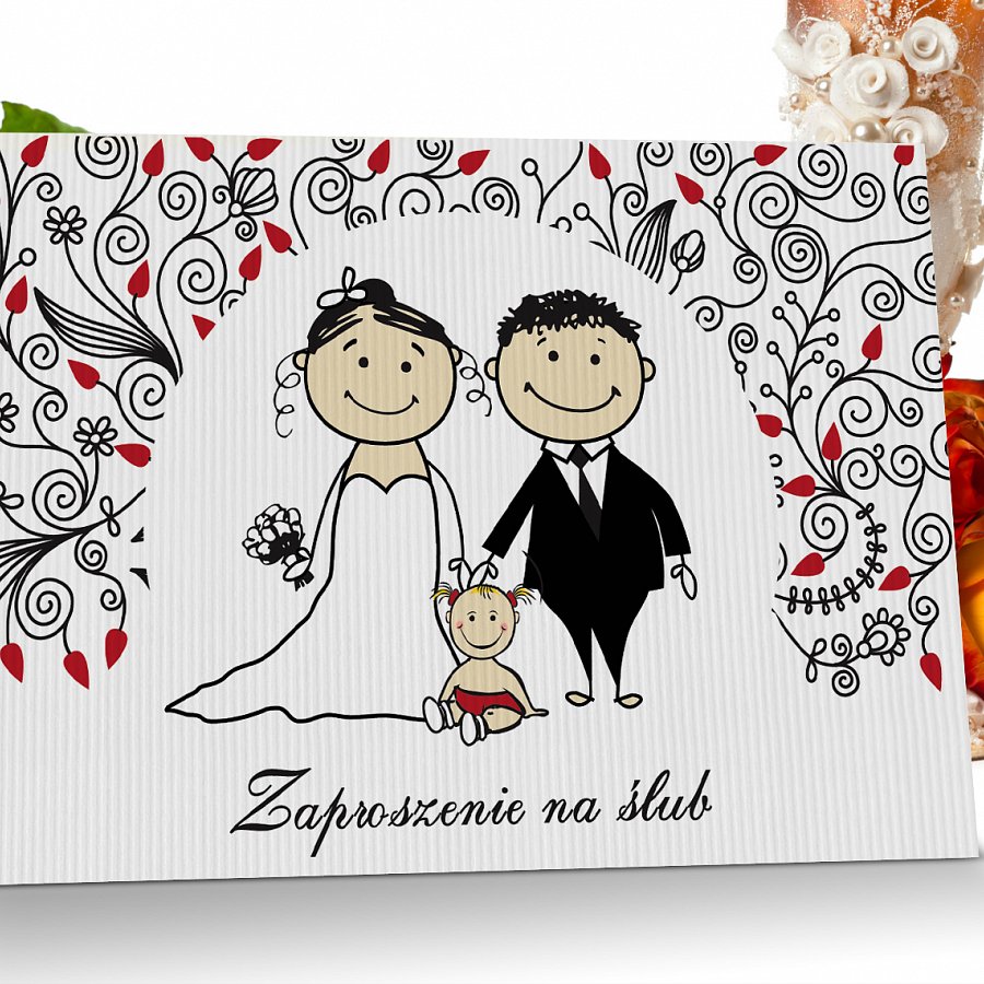 Zaproszenia ślubne mode 11 z dzieckiem  