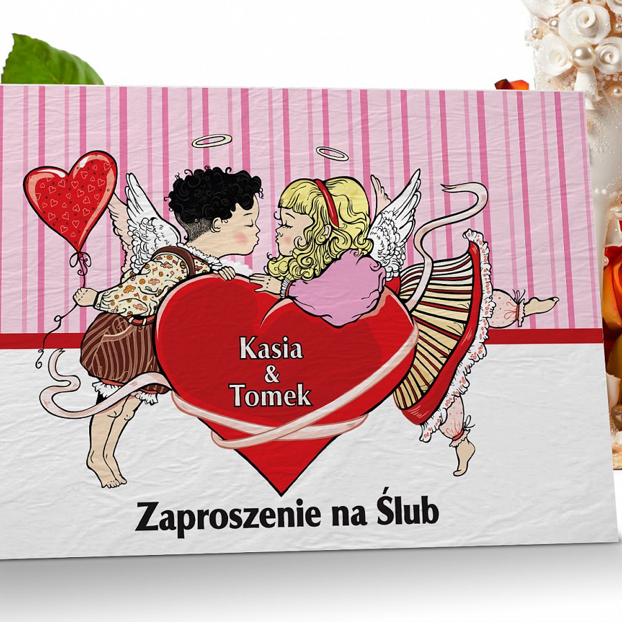 Zaproszenia ślubne 12 - aniołki