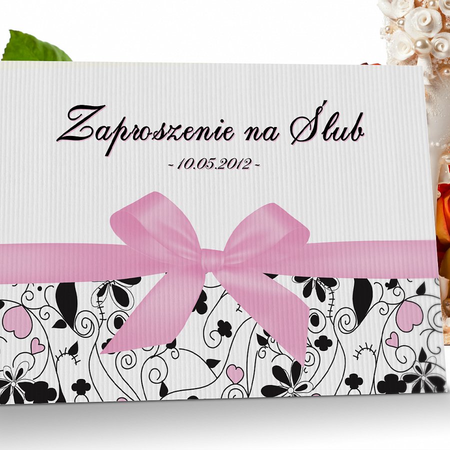 Zaproszenia ślubne 1 jasny róż