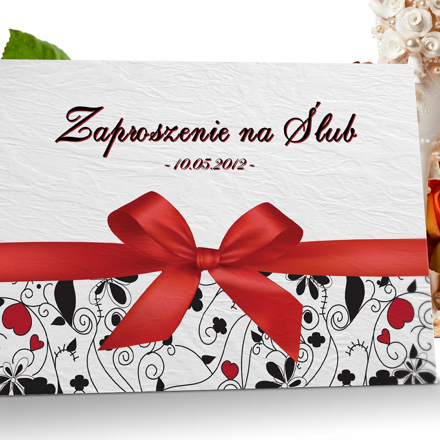 Zaproszenia ślubne 2 czerwony
