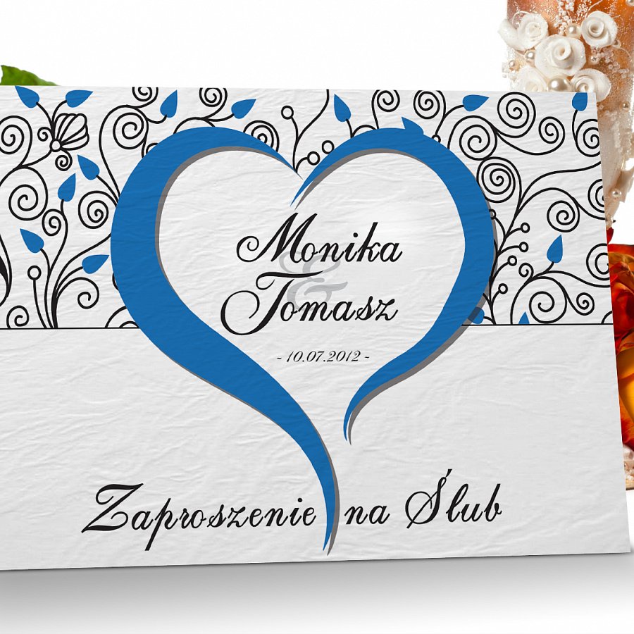 Zaproszenia ślubne 5 niebieski