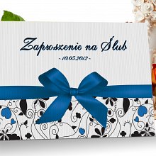 Druk zaproszeń ślubnych - model 2 niebieski 