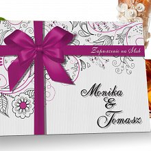 Zaproszenia ślubne z personalizacją - 3 różowy