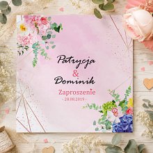 Zaproszenia ślubne kwadratowe - Rustykalne Model Kw4