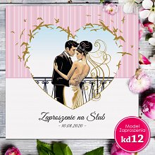 Zaproszenia ślubne kwadratowe - Glamour Model kd12