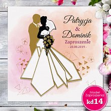 Zaproszenia ślubne kwadratowe - Glamour Model kd14
