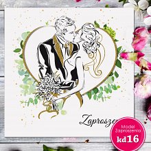 Zaproszenia ślubne kwadratowe - Glamour Model kd16