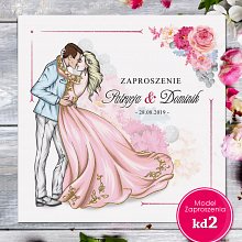 Zaproszenia ślubne kwadratowe - Glamour Model kd2