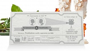 Zaproszenia Ślubn teatr - w formie Biletów - model 12