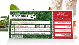 Zaproszenia Ślubne bilet na mecz- model 14 - bilet na mecz