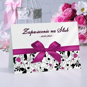 Zaproszenia Ślubne Model 2 różowy