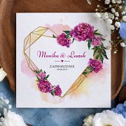 Zaproszenia ślubne kwadratowe - Rustykalne Model Kw9