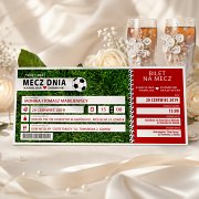 Zaproszenia Ślubne w formie Biletów - model 14 - bilet na mecz