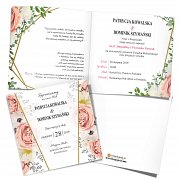 Zaproszenia ślubne kwadratowe Rustykalne róże model kw3