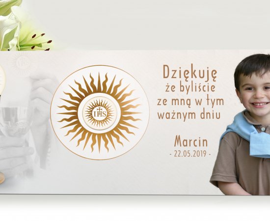 Podziękowania komunijne ze zdjęciem model P9