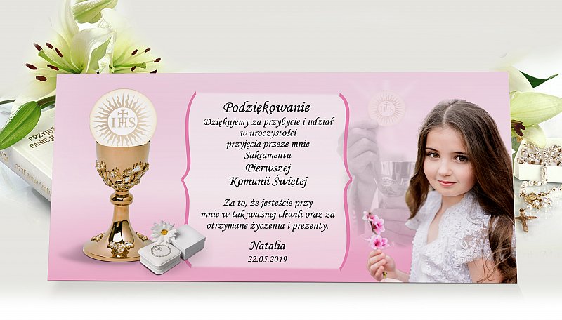 Podziękowania komunijne model P3