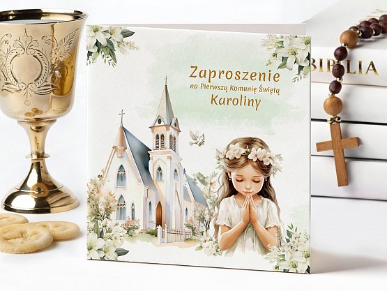Zaproszenia Komunijne ze zdjęciem Model knk10