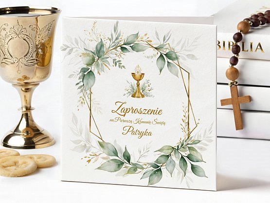 Zaproszenia Komunijne ze zdjęciem Model knk15