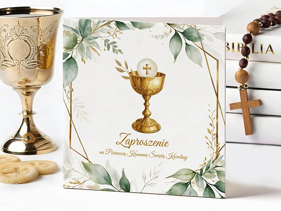 Zaproszenia Komunijne ze zdjęciem Model knk17