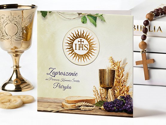 Zaproszenia Komunijne ze zdjęciem Model knk20