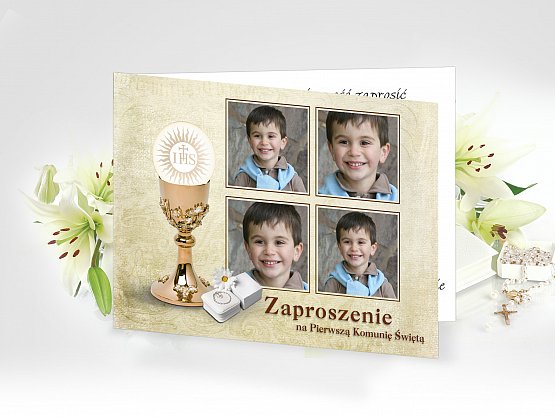 Zaproszenia komunijne ze zdjęciem - model 17