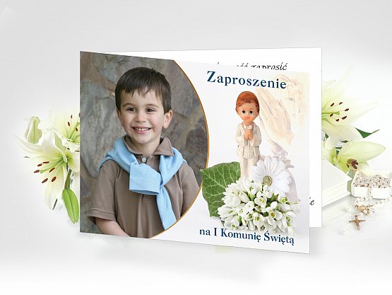 Zaproszenia komunijne ze zdjęciem - model 14