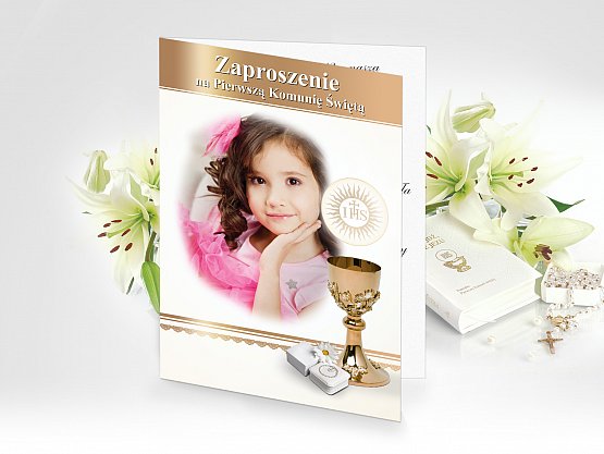 Zaproszenia komunijne ze zdjęciem - model 7