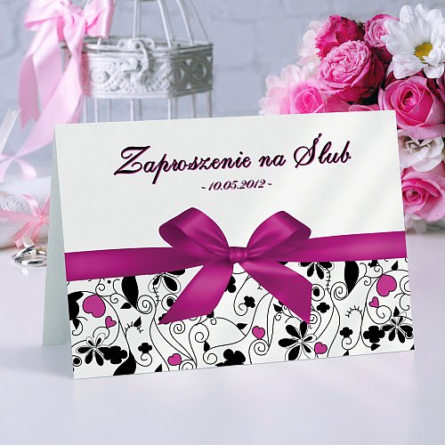 Zaproszenia Ślubne Model 2 różowy