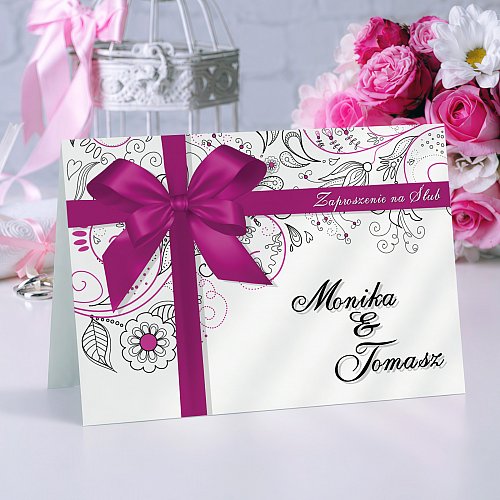 Zaproszenia Ślubne Model 3 różowy