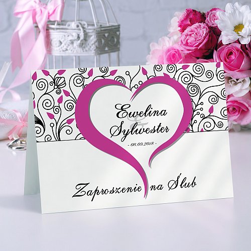 Zaproszenia Ślubne Model 5 różowy