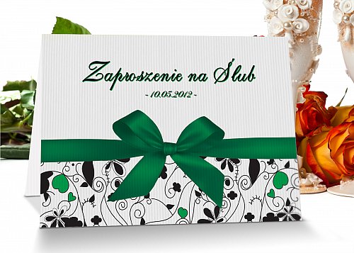 Zaproszenia ślubne 2 zielony