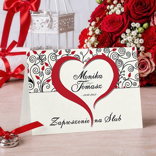 Zaproszenia Ślubne Model 5 czerwony