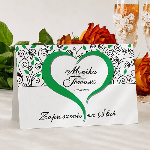 Zaproszenia Ślubne Model 5 zielony