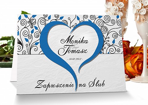 Zaproszenia ślubne 5 niebieski