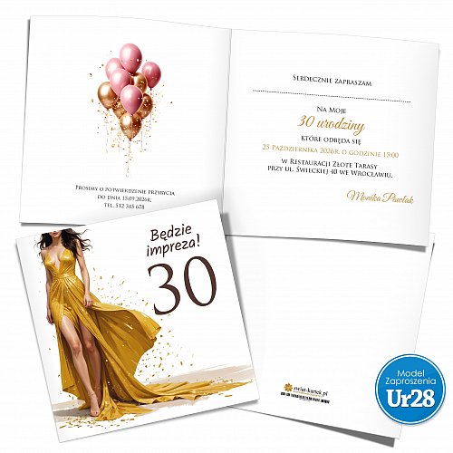 Zaproszenia na urodziny Model Ur28