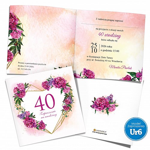 Zaproszenia na urodziny Model Ur6