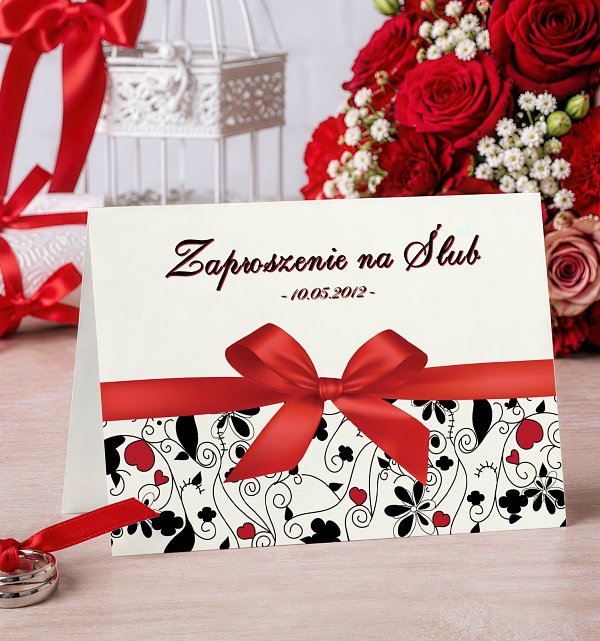Zaproszenia Ślubne Model 2 czerwony