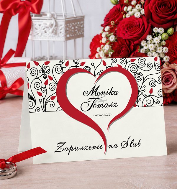 Zaproszenia Ślubne Model 5 czerwony