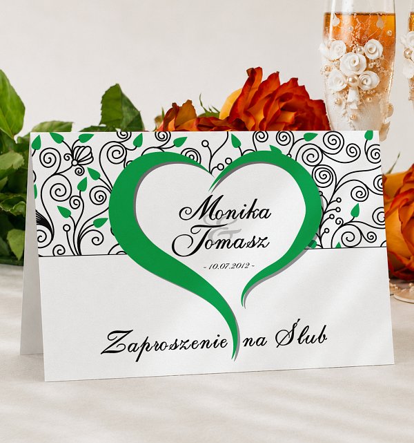 Zaproszenia Ślubne Model 5 zielony