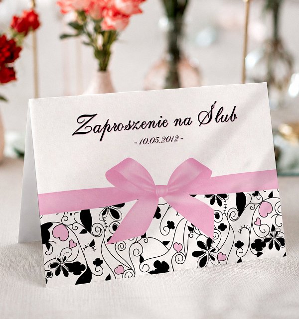 Zaproszenia Ślubne Model 2 jasny różowy