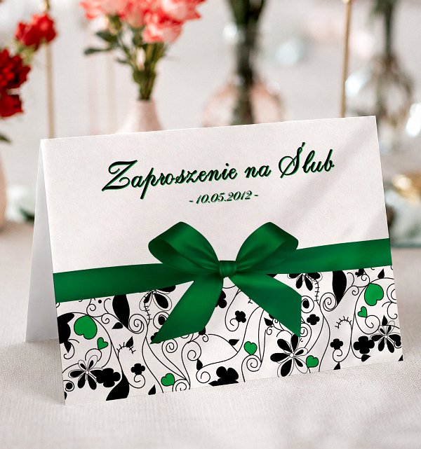 Zaproszenia Ślubne Model 2 zielony