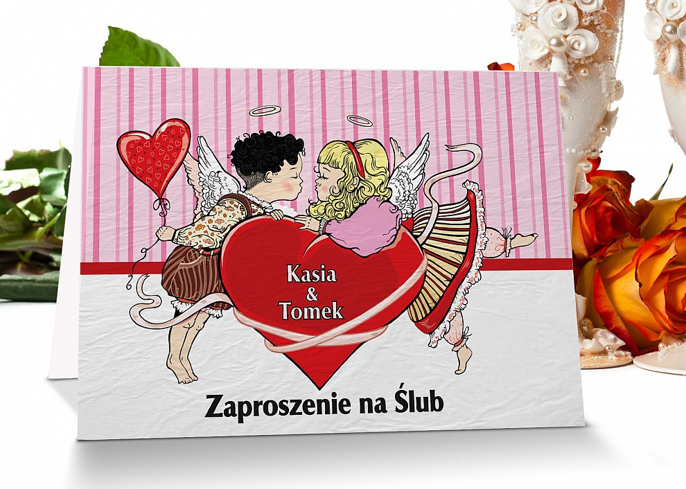 Zaproszenia ślubne 12 - aniołki